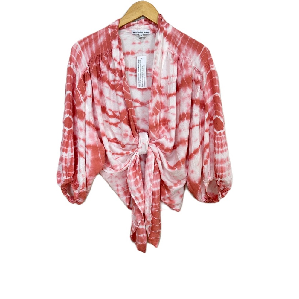 YOUNG FABULOUS & BROKE Carmen Tie-Dye Top Women’s Small NWT Front Tie